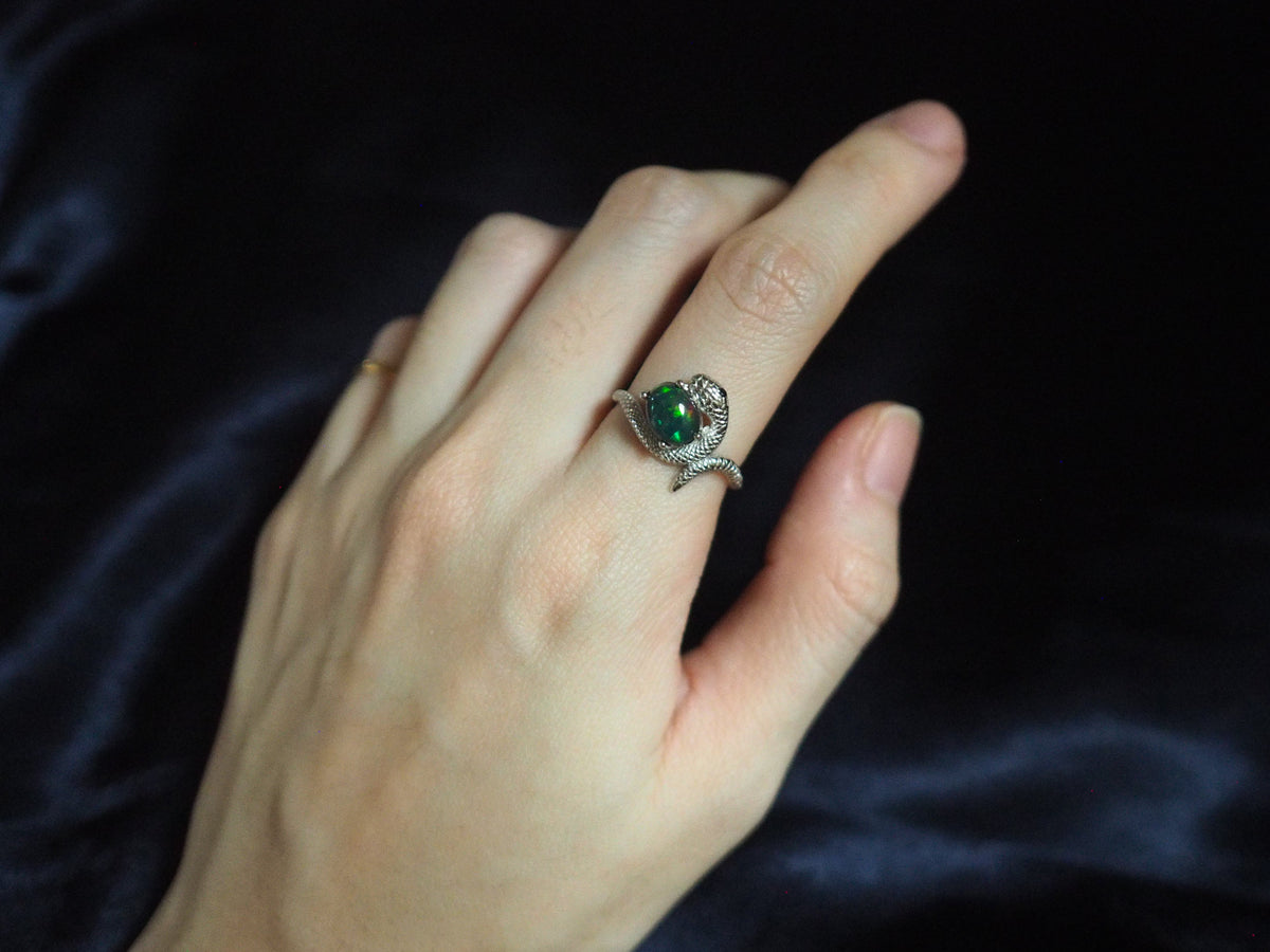 SERPENTINA #02 - Oval Black Opal Ring