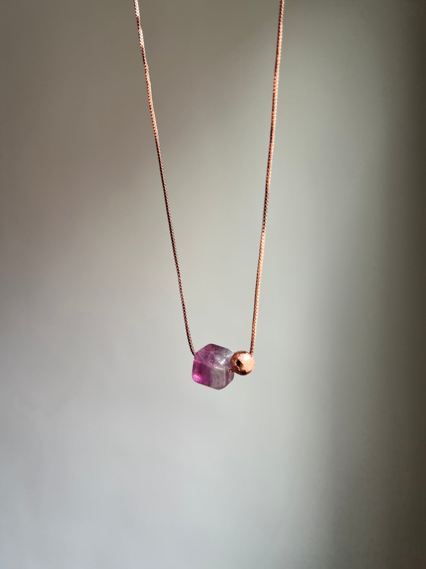 “cosmic order” fluorite + meteorite necklace