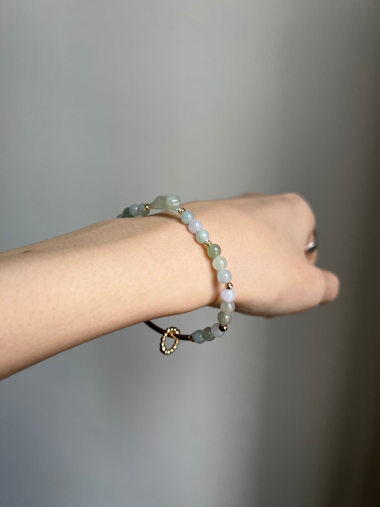 *mini* "playtime" jadeite cat bracelet #18