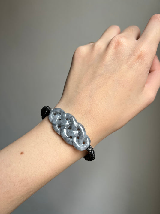 "dynasty" wuji jadeite chinese "ru yi" knot bracelet