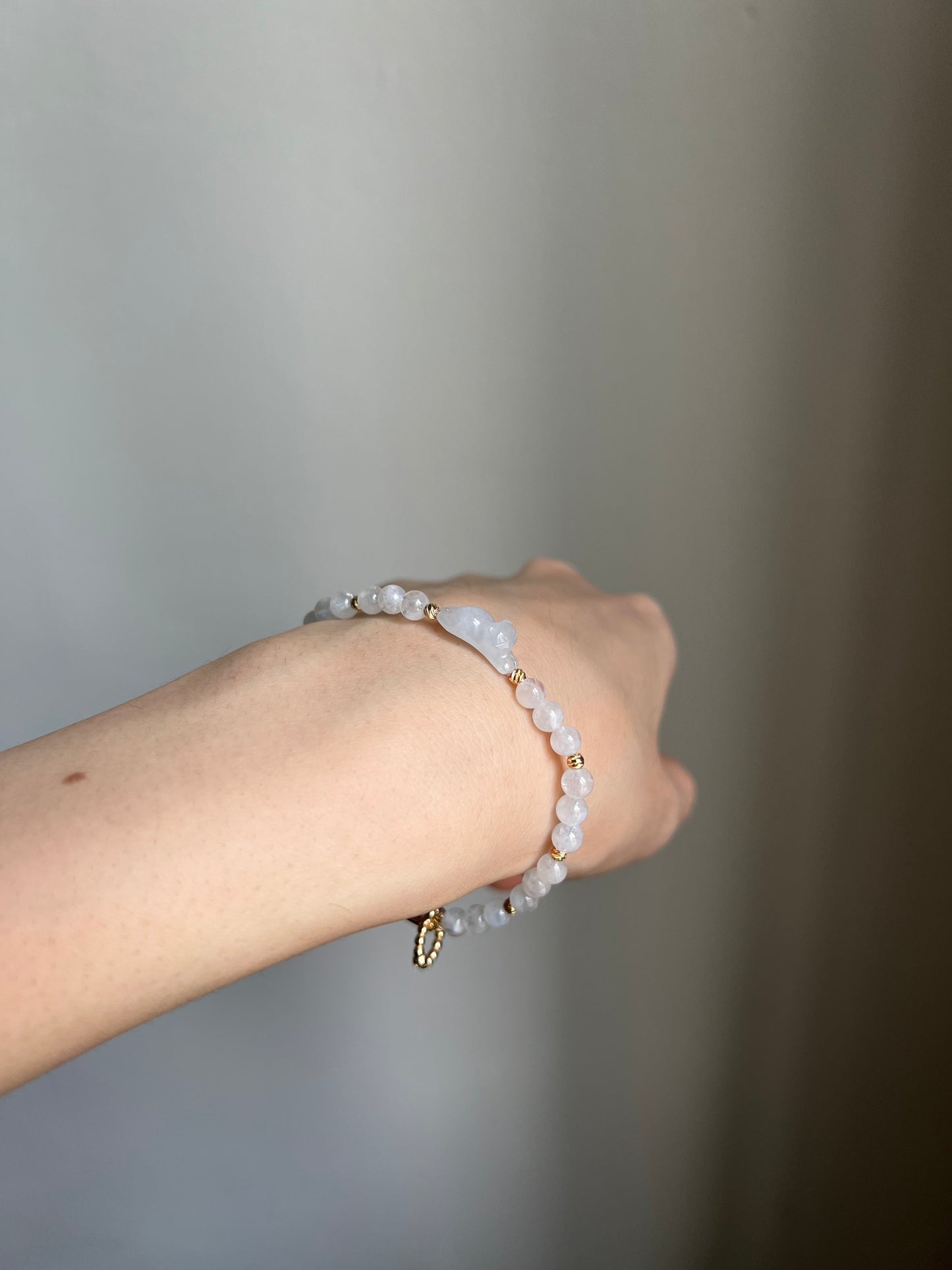 *mini* "playtime" jadeite cat bracelet #16