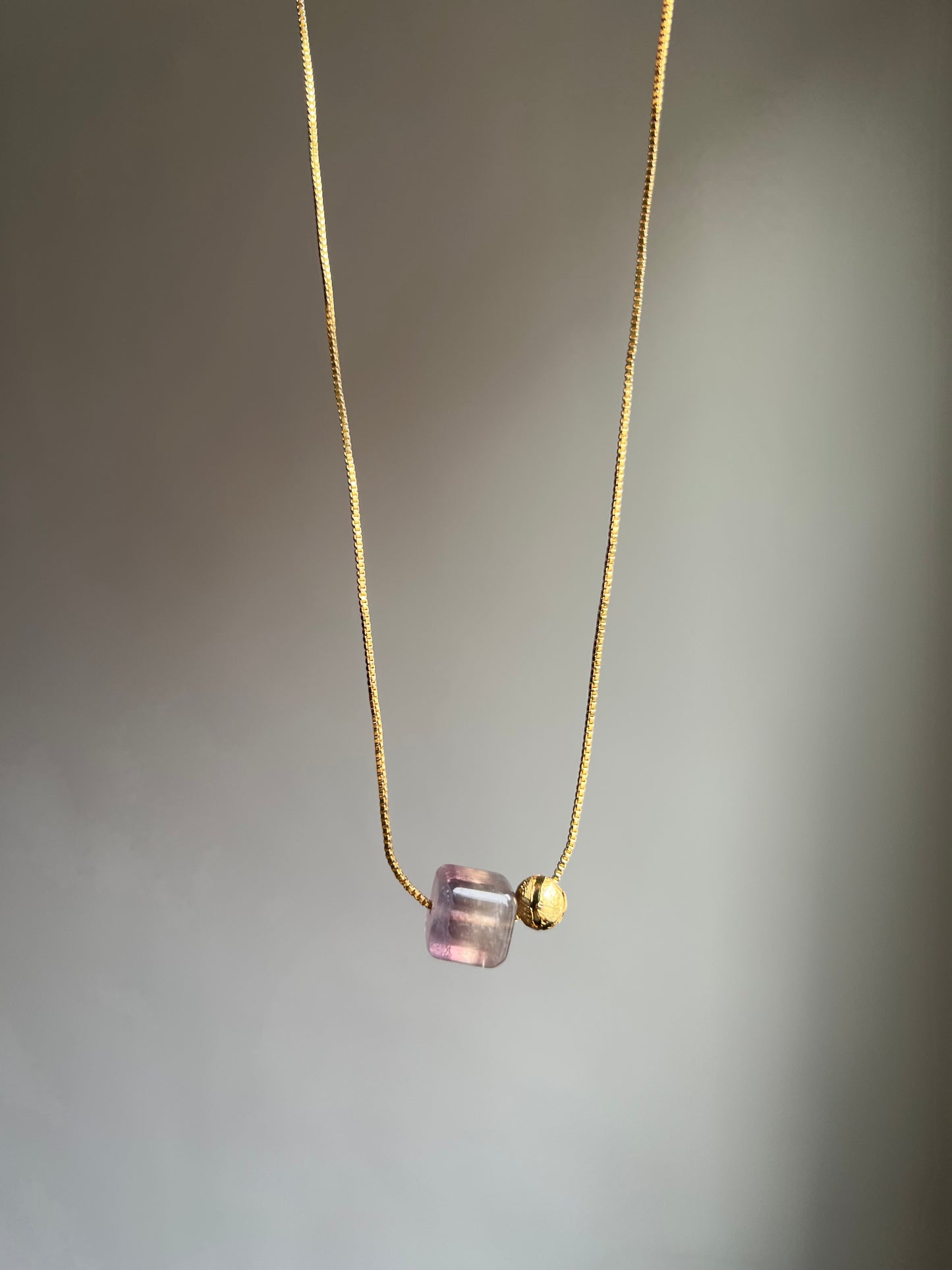 “cosmic order” fluorite + meteorite necklace