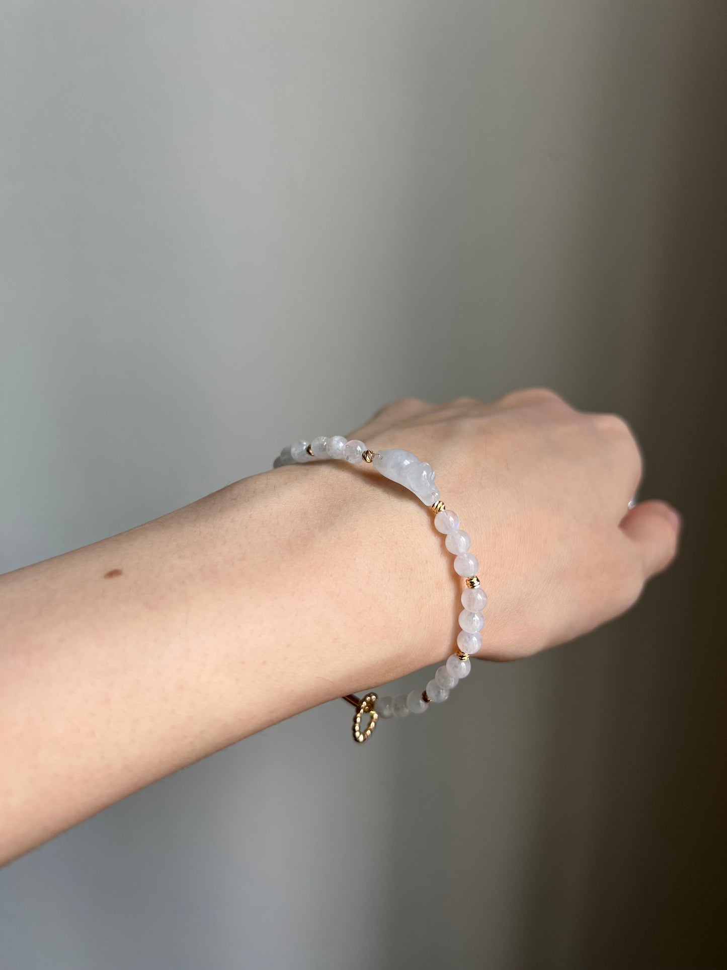 *mini* "playtime" jadeite cat bracelet #16