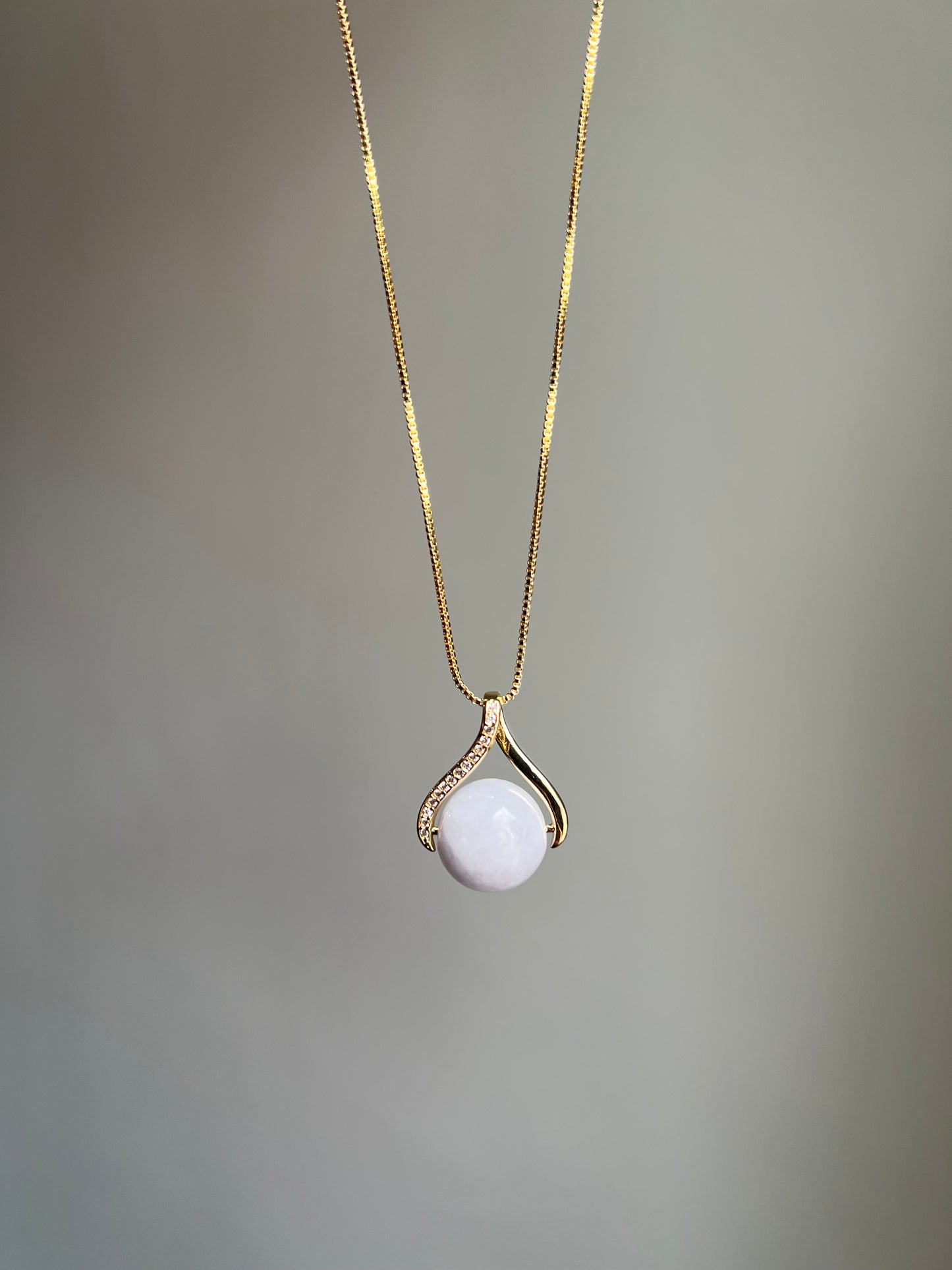 "remember me" lavender jadeite sphere necklace