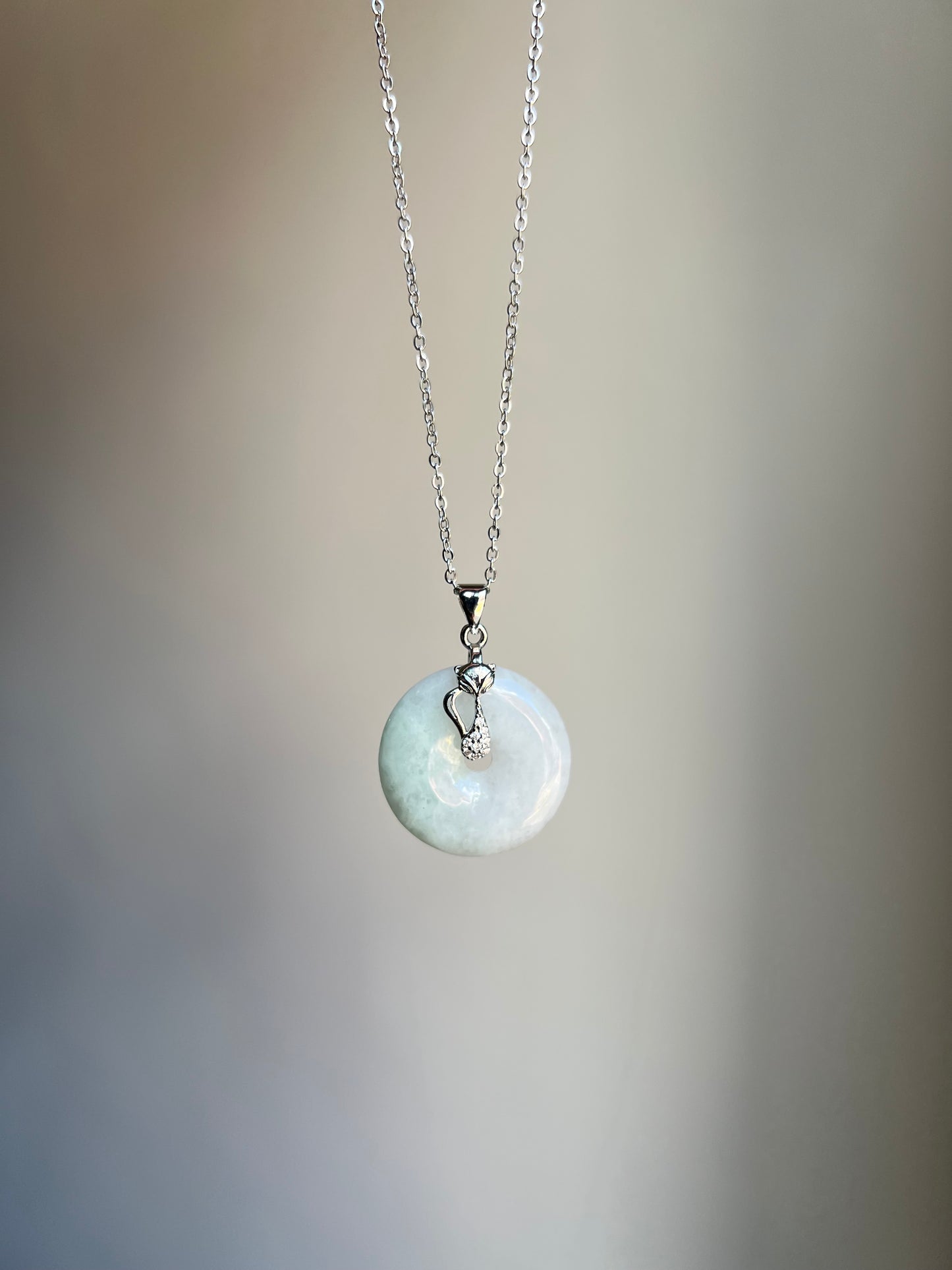 "celestial" fox jadeite donut necklace