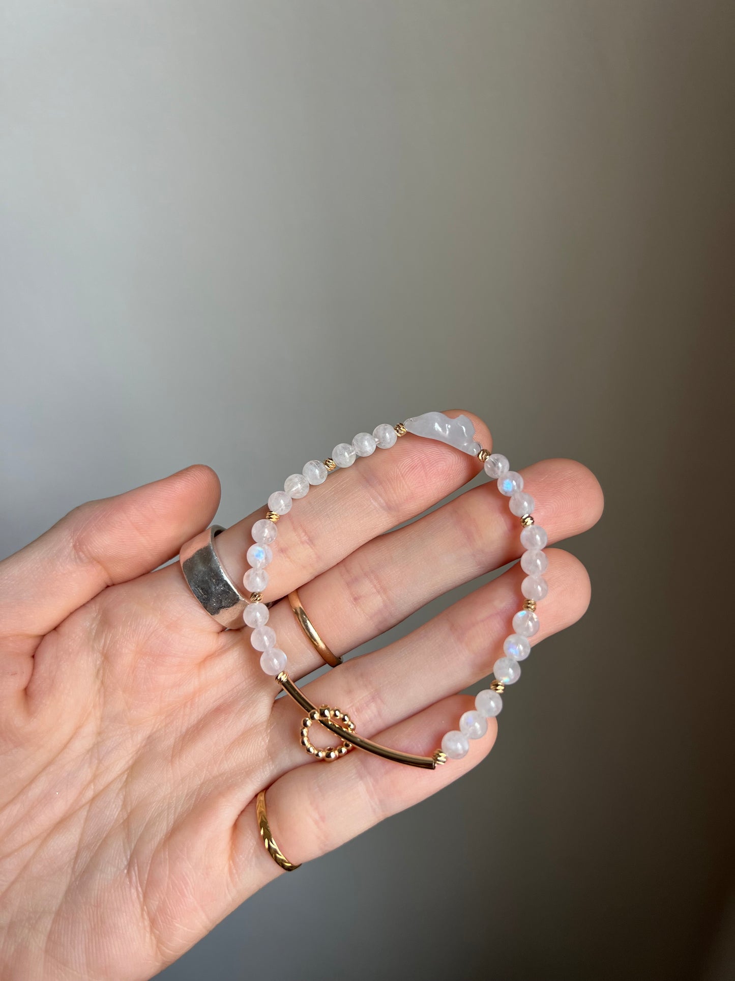 *mini* "playtime" jadeite cat bracelet #16