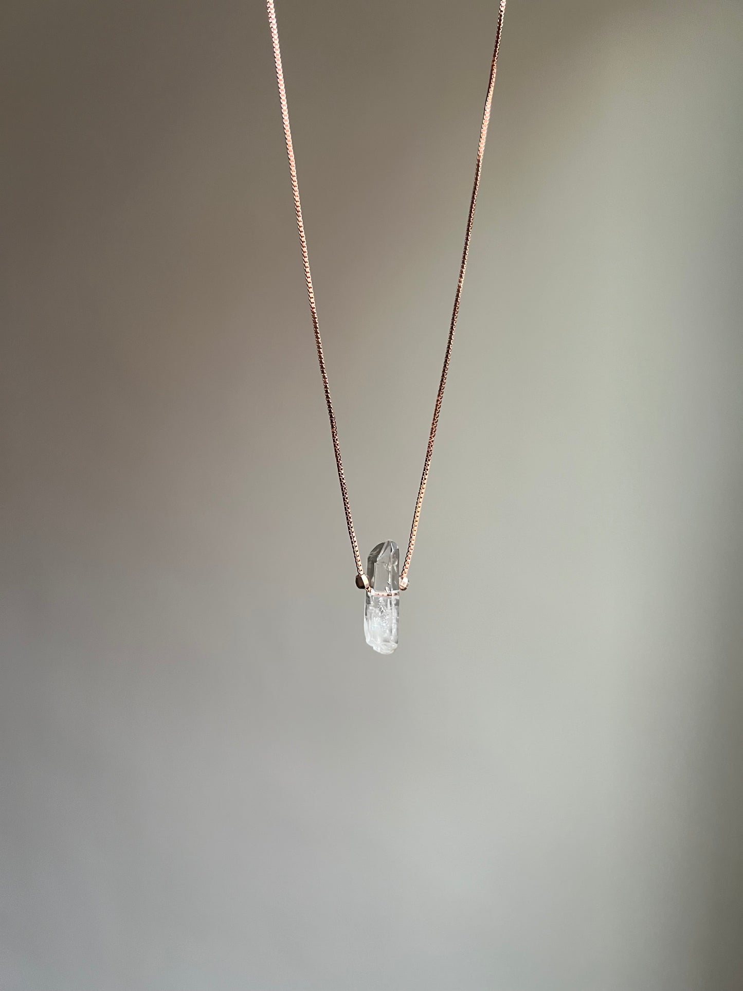 “chrysalis” double-terminated quartz necklace