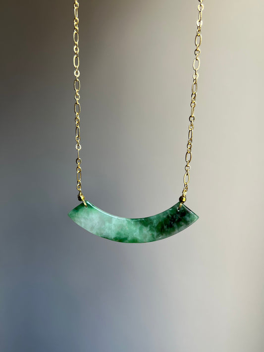 "paradiso" floating flower jadeite necklace