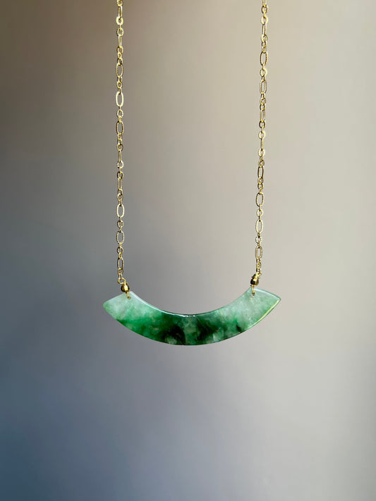 "eternal" floating flower jadeite necklace