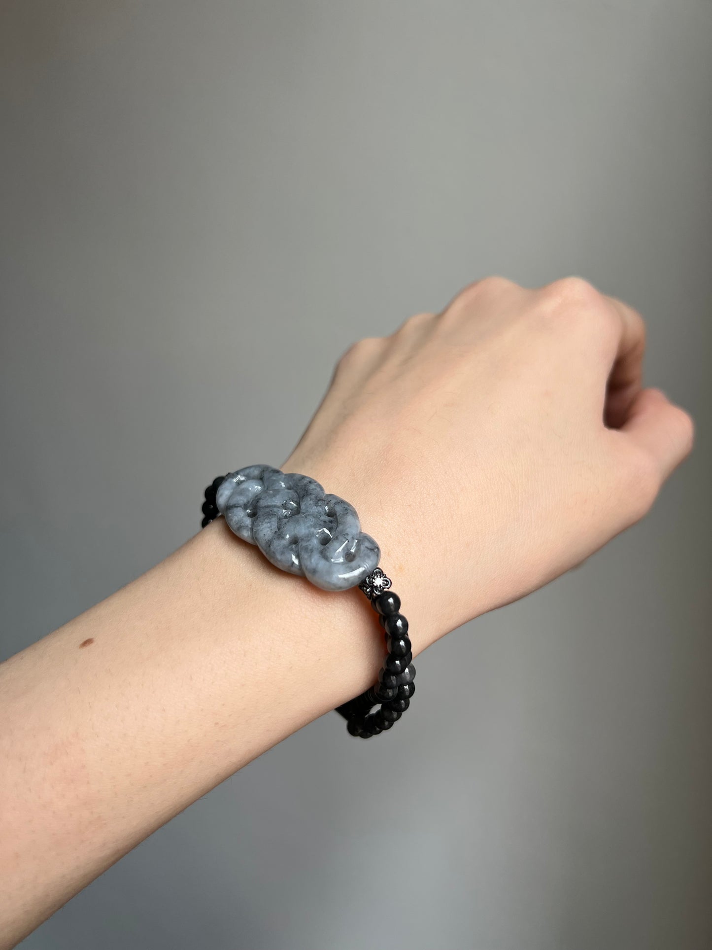 "dynasty" wuji jadeite chinese "ru yi" knot bracelet