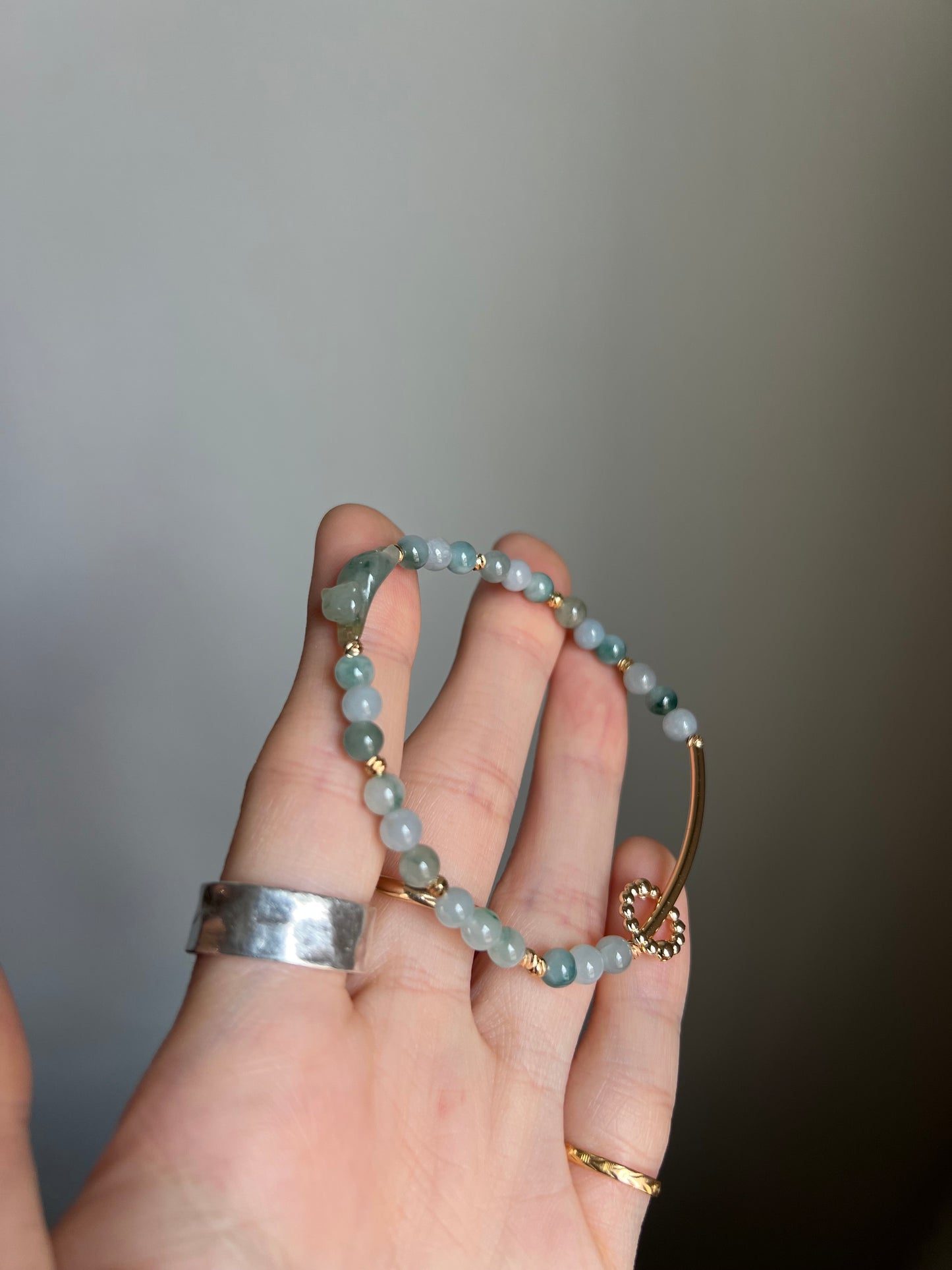 *mini* "playtime" jadeite cat bracelet #17