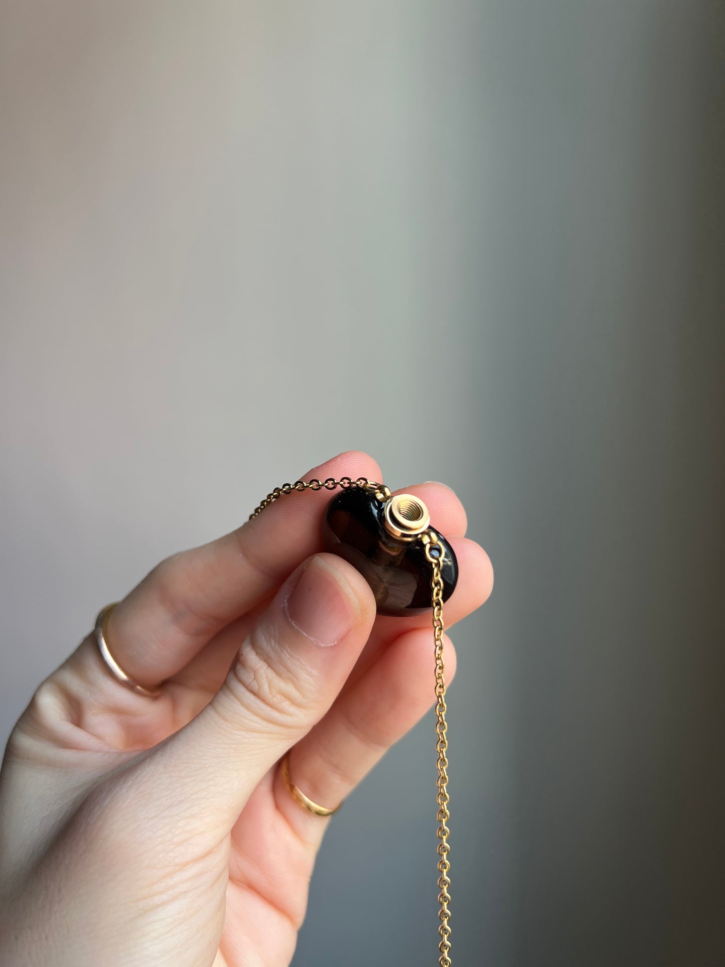 “bitters” smoky quartz perfume bottle necklace