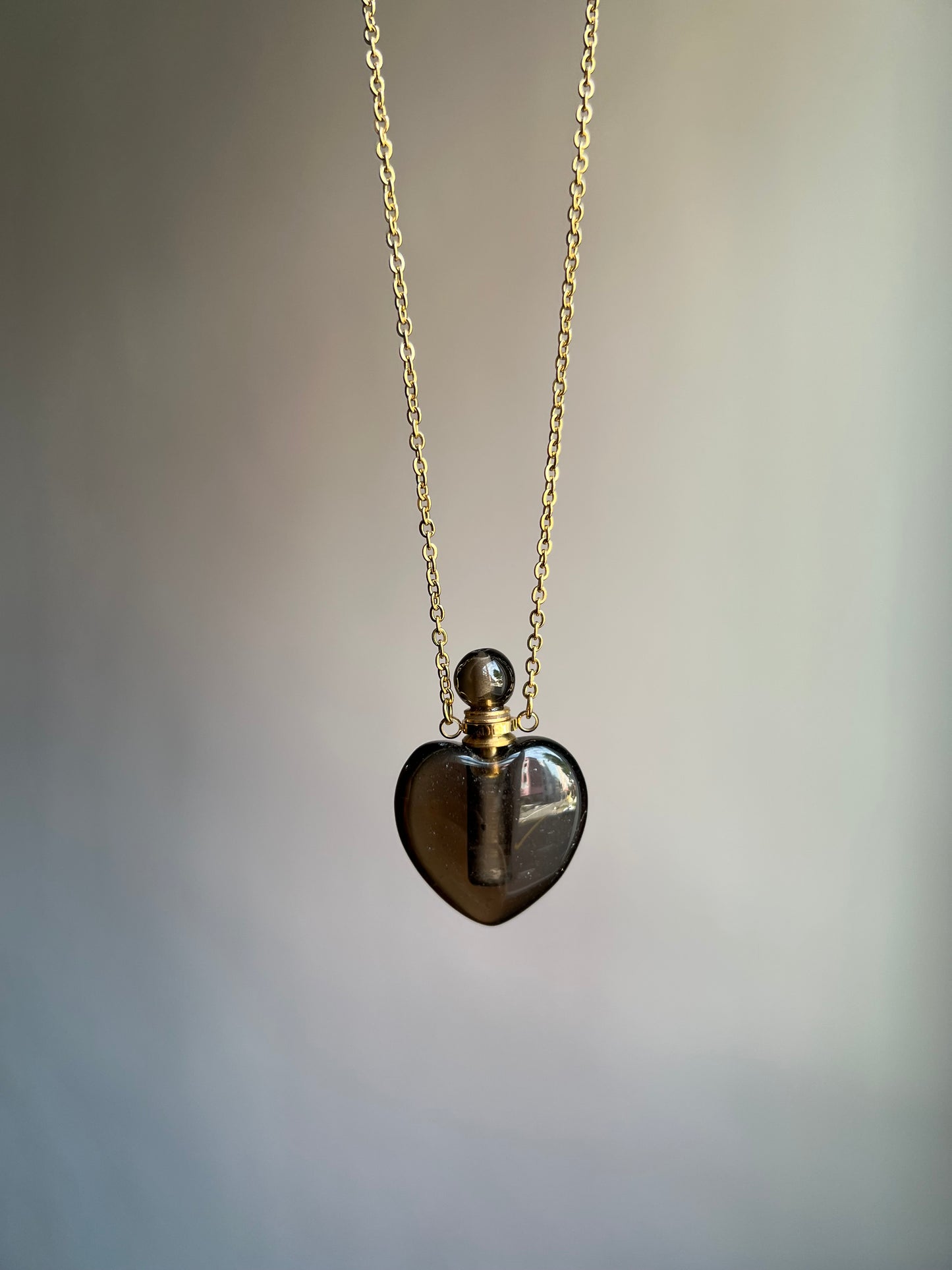“bitters” smoky quartz perfume bottle necklace