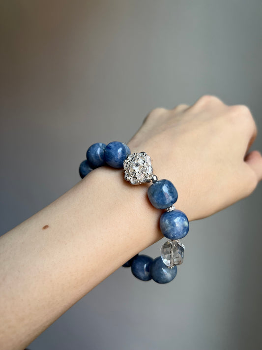 “in my element” kyanite x clear quartz bracelet