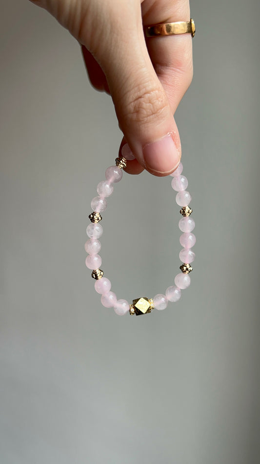 meteorite + rose quartz bracelet