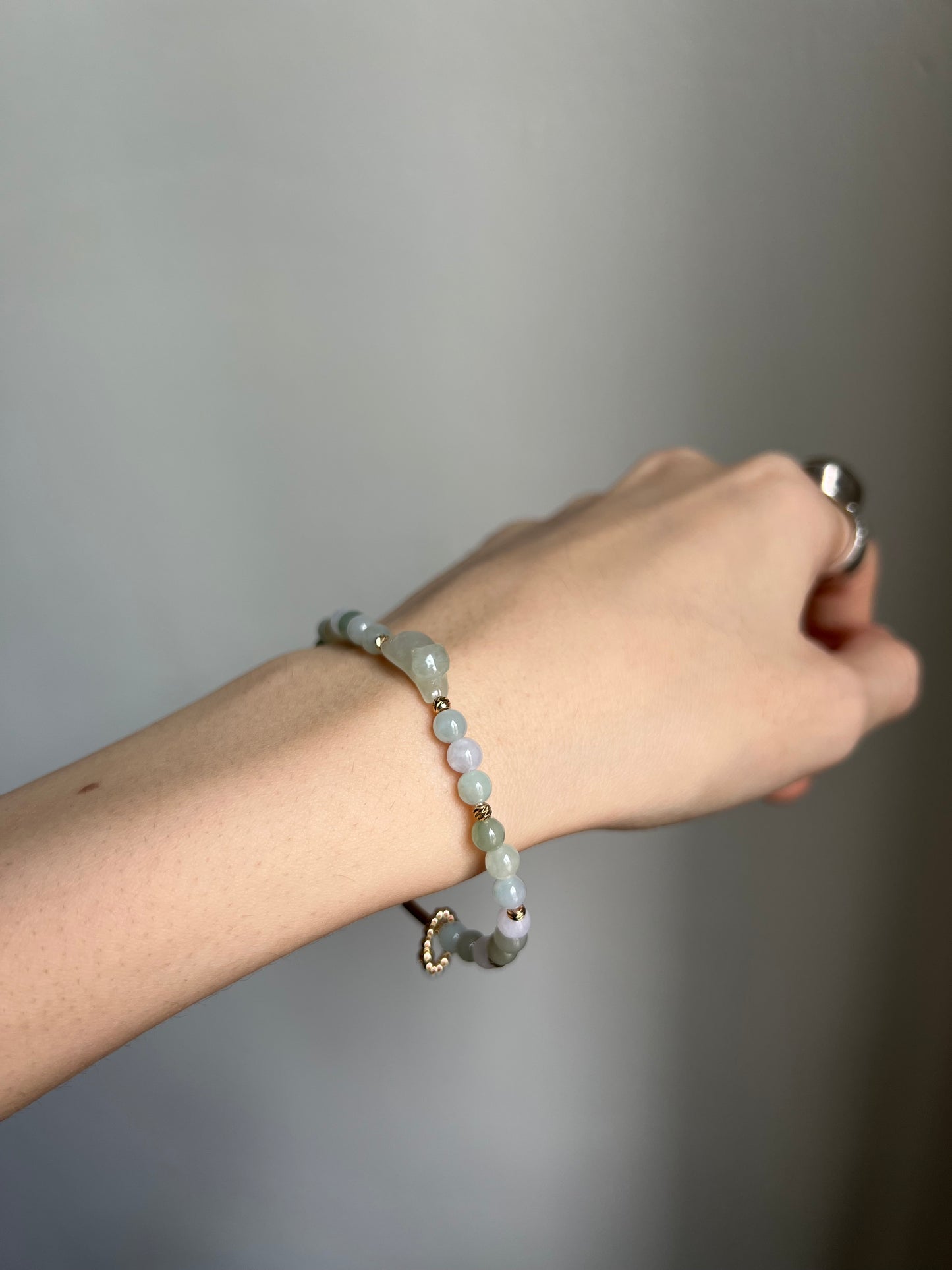 *mini* "playtime" jadeite cat bracelet #18