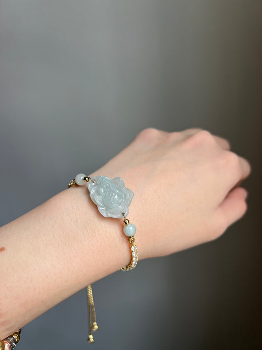 "sweet surrender" jadeite flower adjustable bracelet