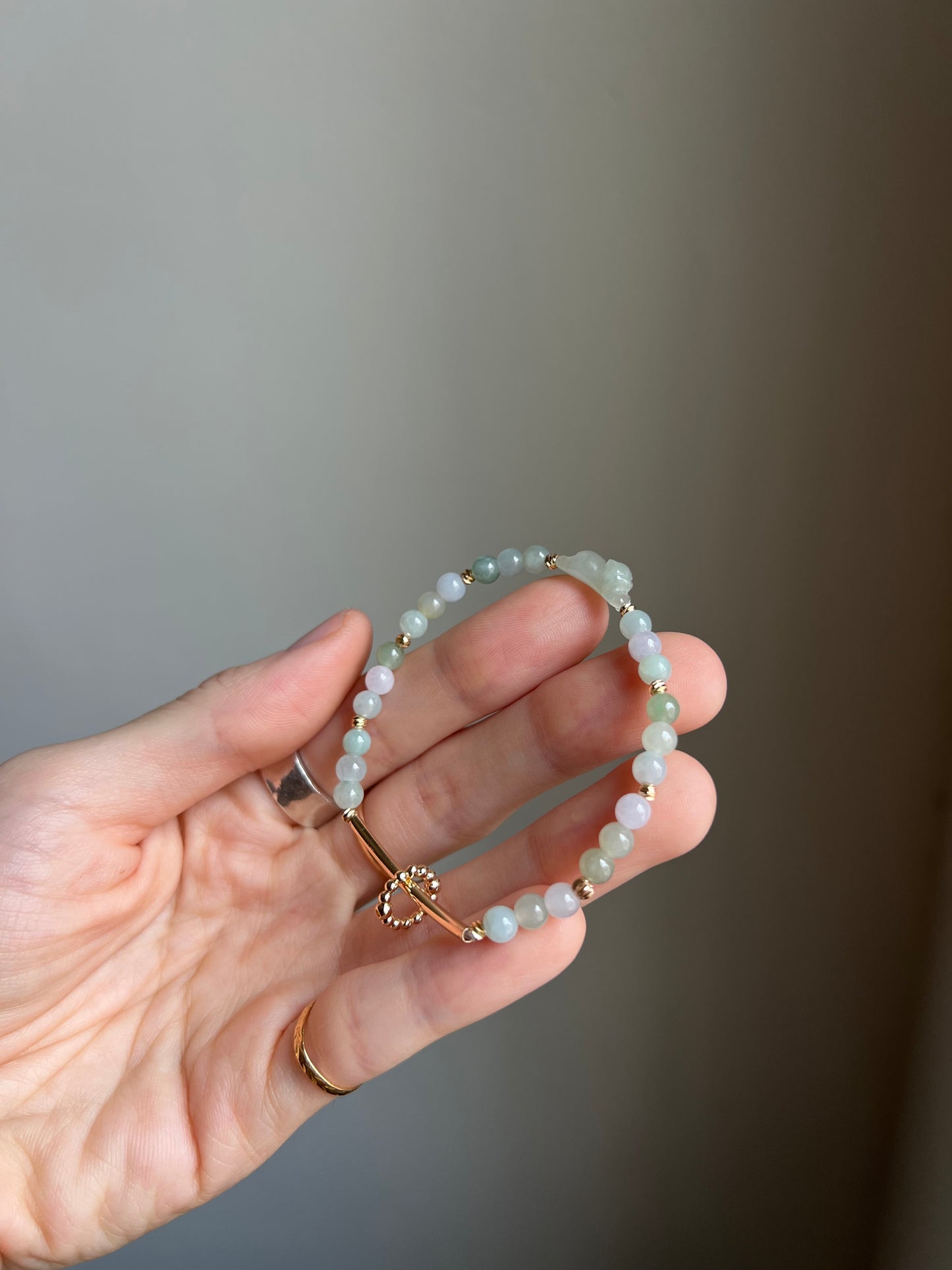 *mini* "playtime" jadeite cat bracelet #18