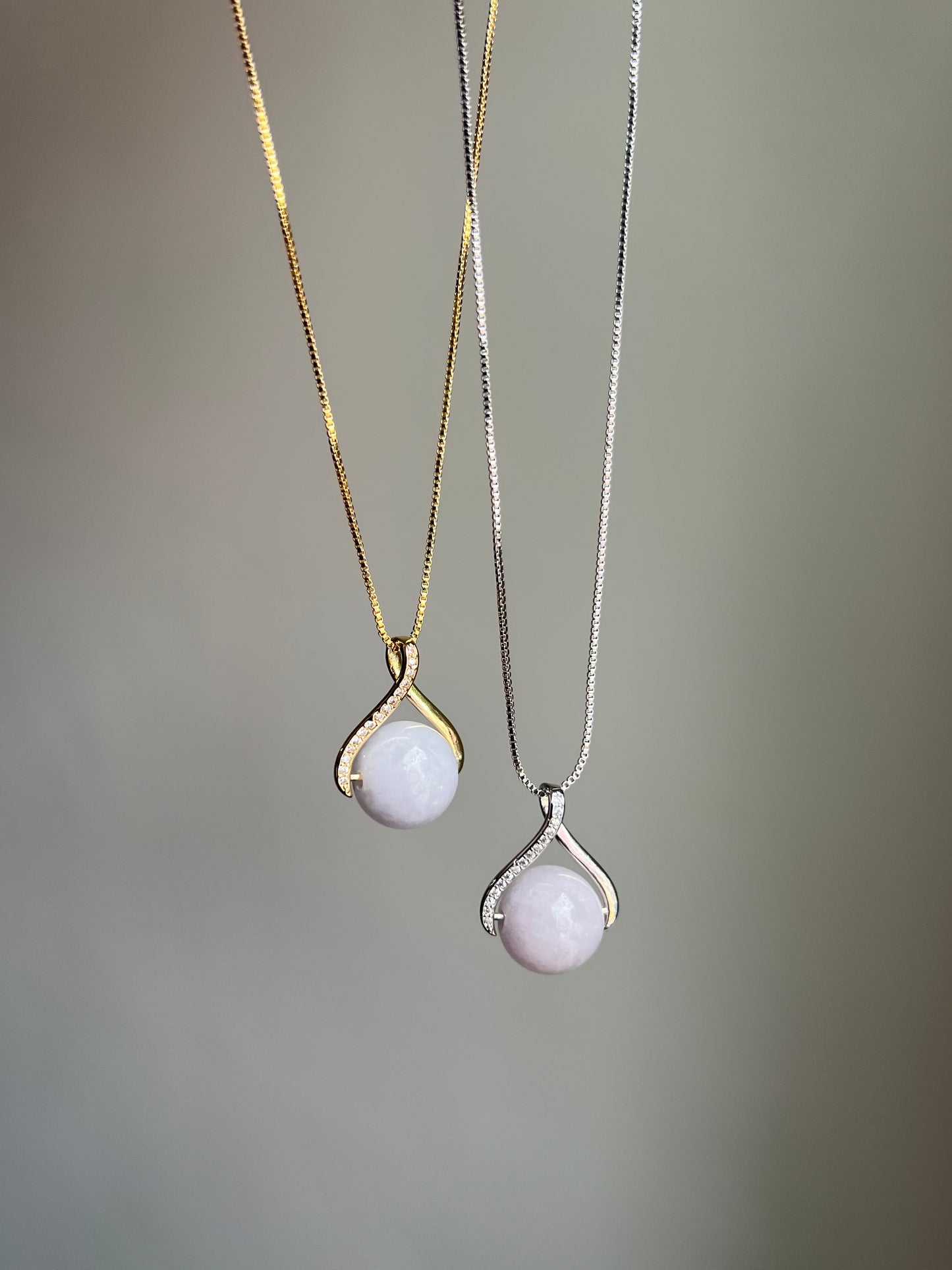 "remember me" lavender jadeite sphere necklace