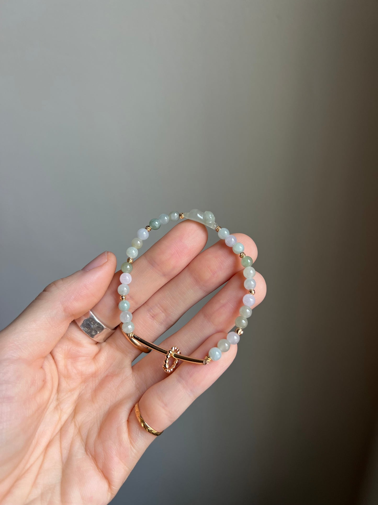 *mini* "playtime" jadeite cat bracelet #18