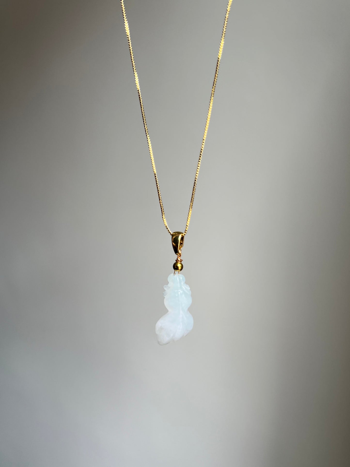 "little blessings" jadeite goldfish necklace