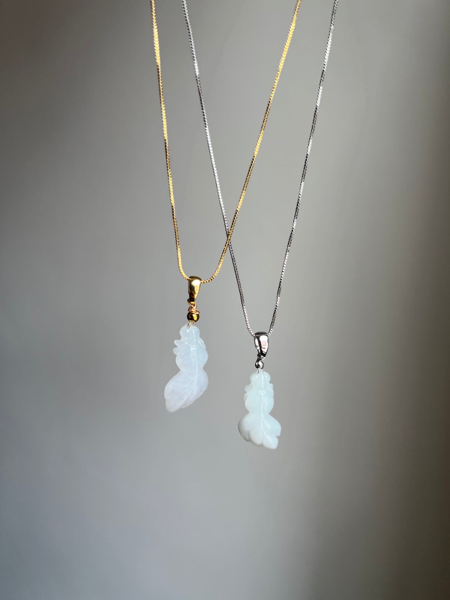 "little blessings" jadeite goldfish necklace