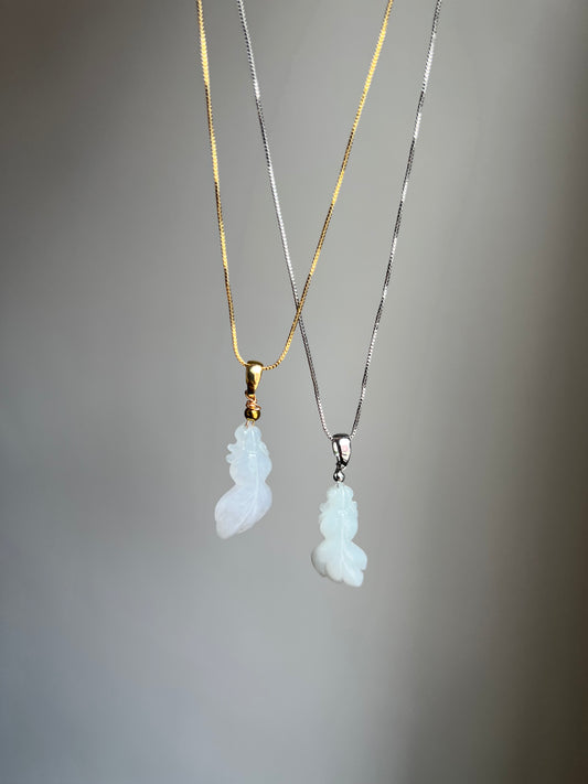 "little blessings" jadeite goldfish necklace