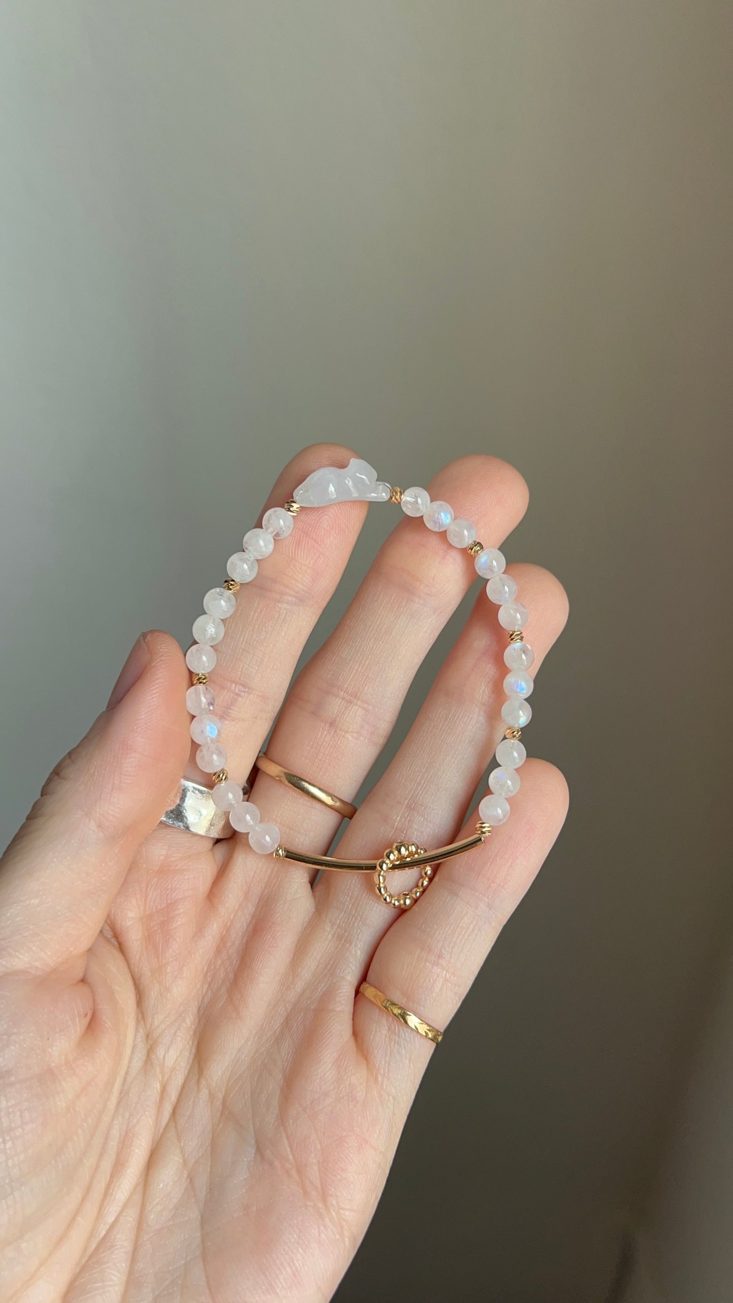 *mini* "playtime" jadeite cat bracelet #16