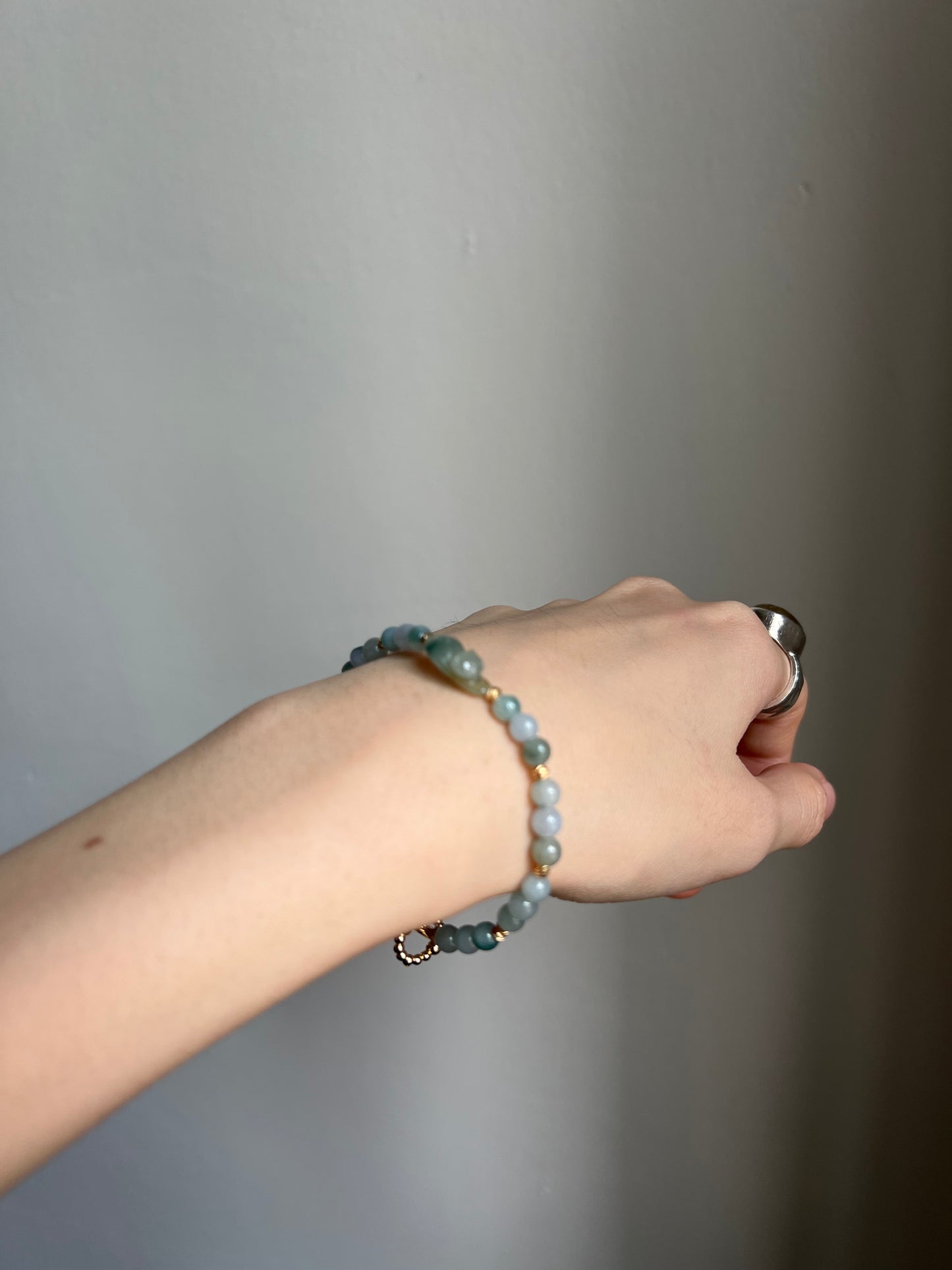 *mini* "playtime" jadeite cat bracelet #17