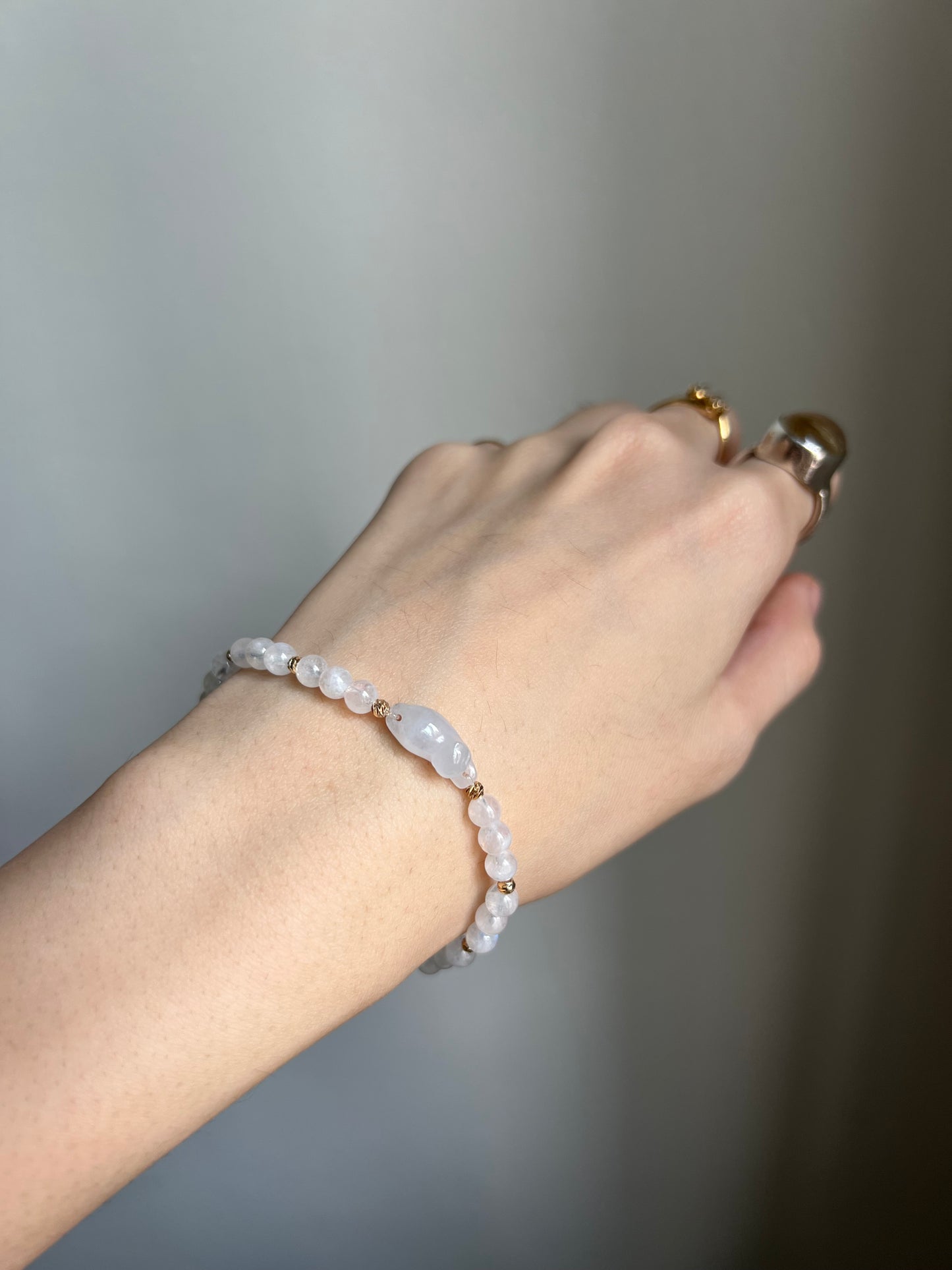 *mini* "playtime" jadeite cat bracelet #16