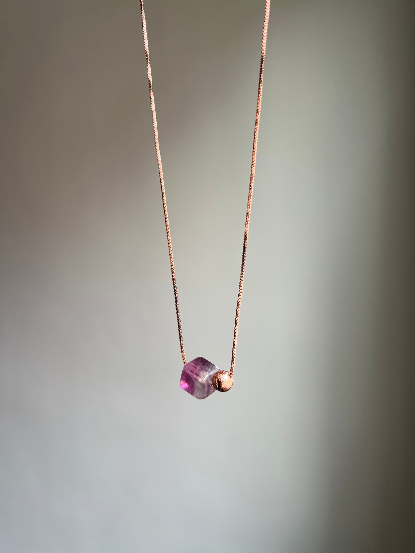 “cosmic order” fluorite + meteorite necklace