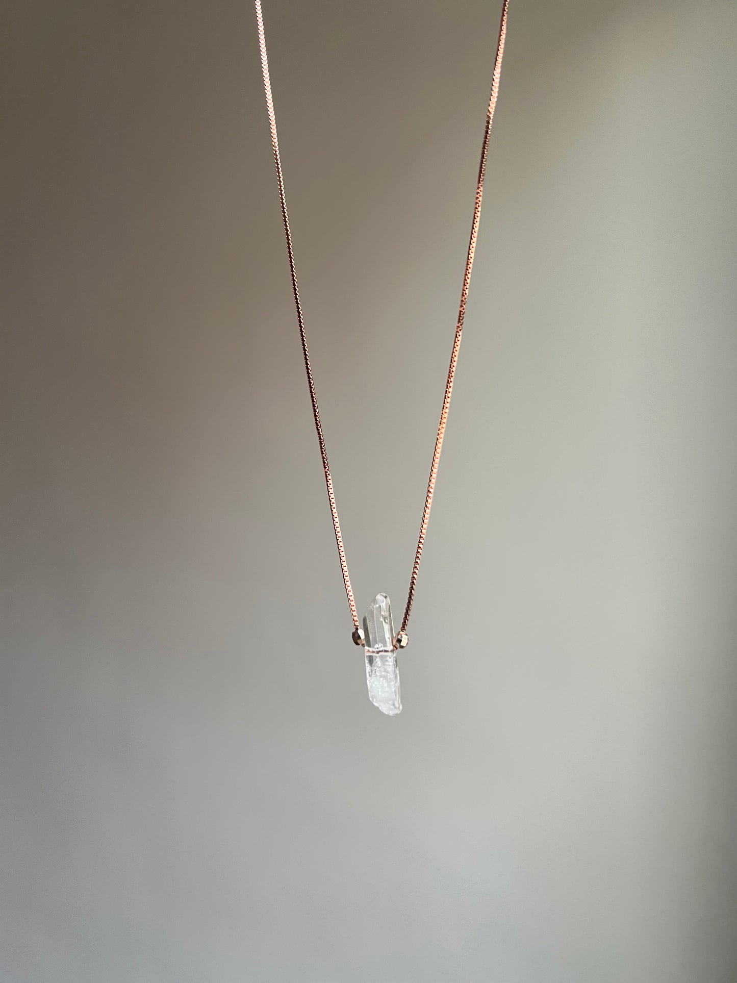 “chrysalis” double-terminated quartz necklace