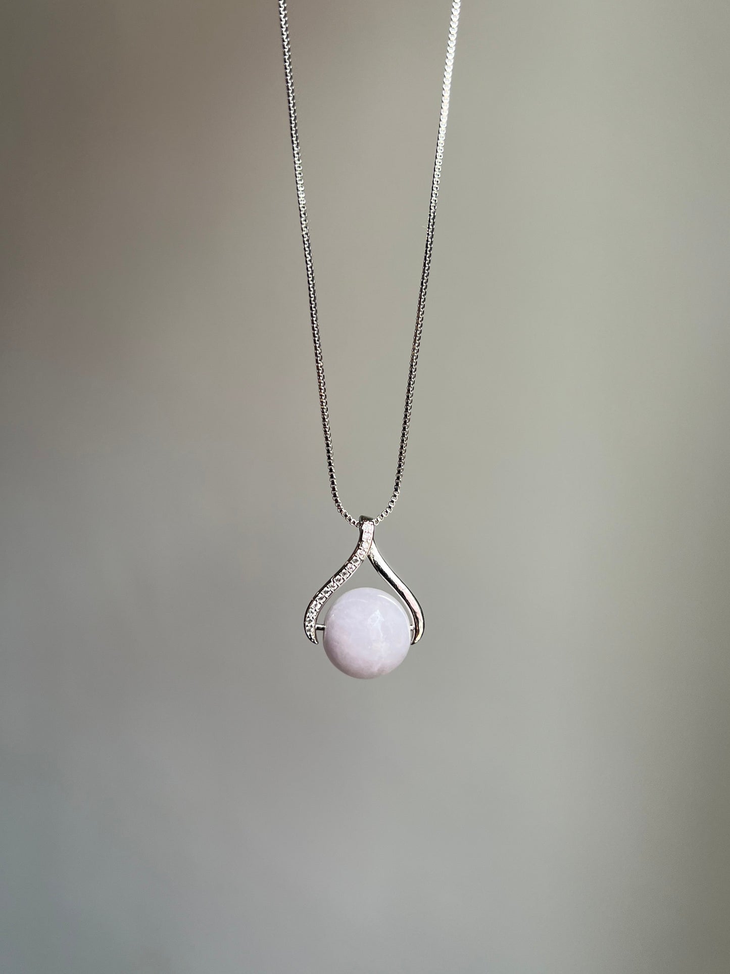 "remember me" lavender jadeite sphere necklace