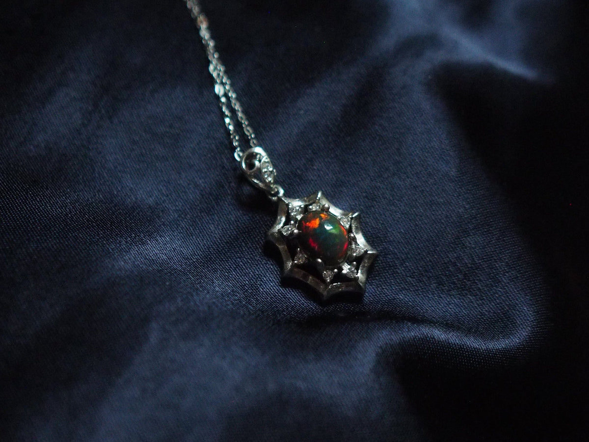 ARCANA #01 - Oval Black Opal Necklace