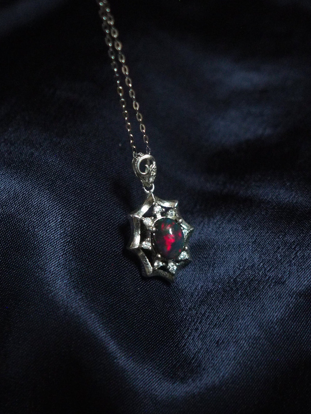 ARCANA #01 - Oval Black Opal Necklace