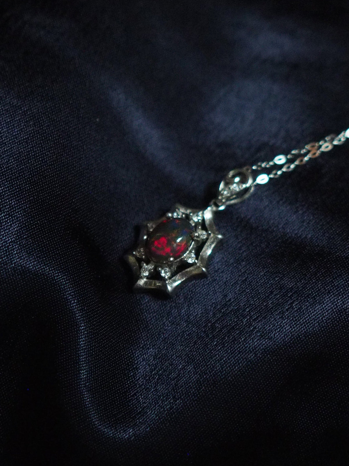 ARCANA #01 - Oval Black Opal Necklace
