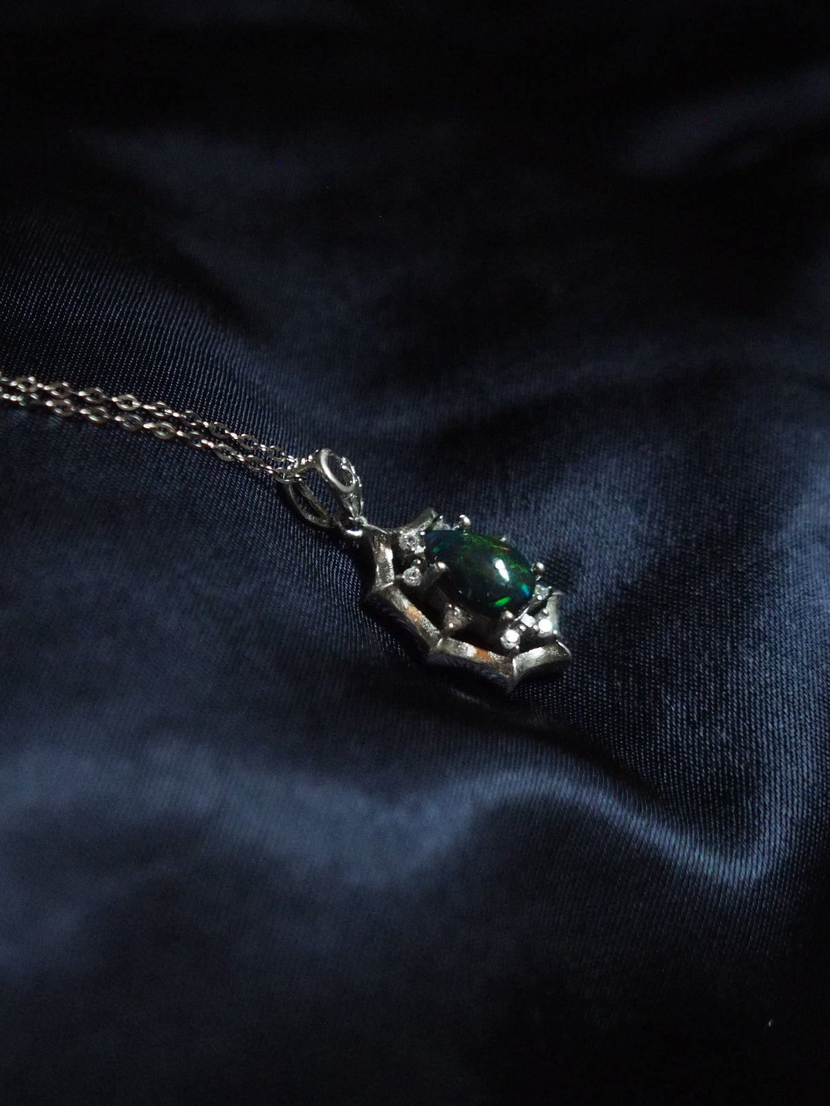 ARCANA #03 - Pear Black Opal Necklace