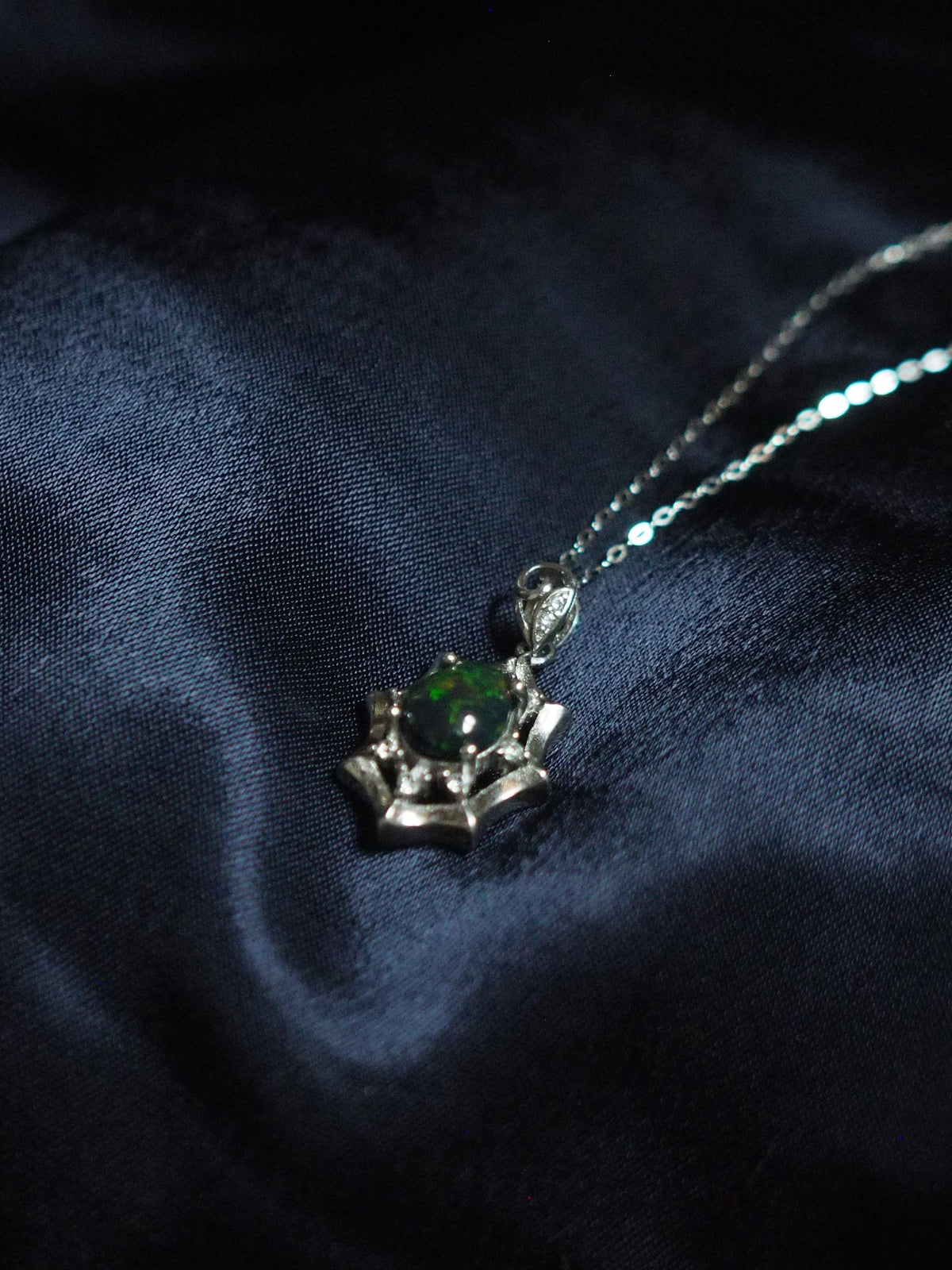 ARCANA #03 - Pear Black Opal Necklace
