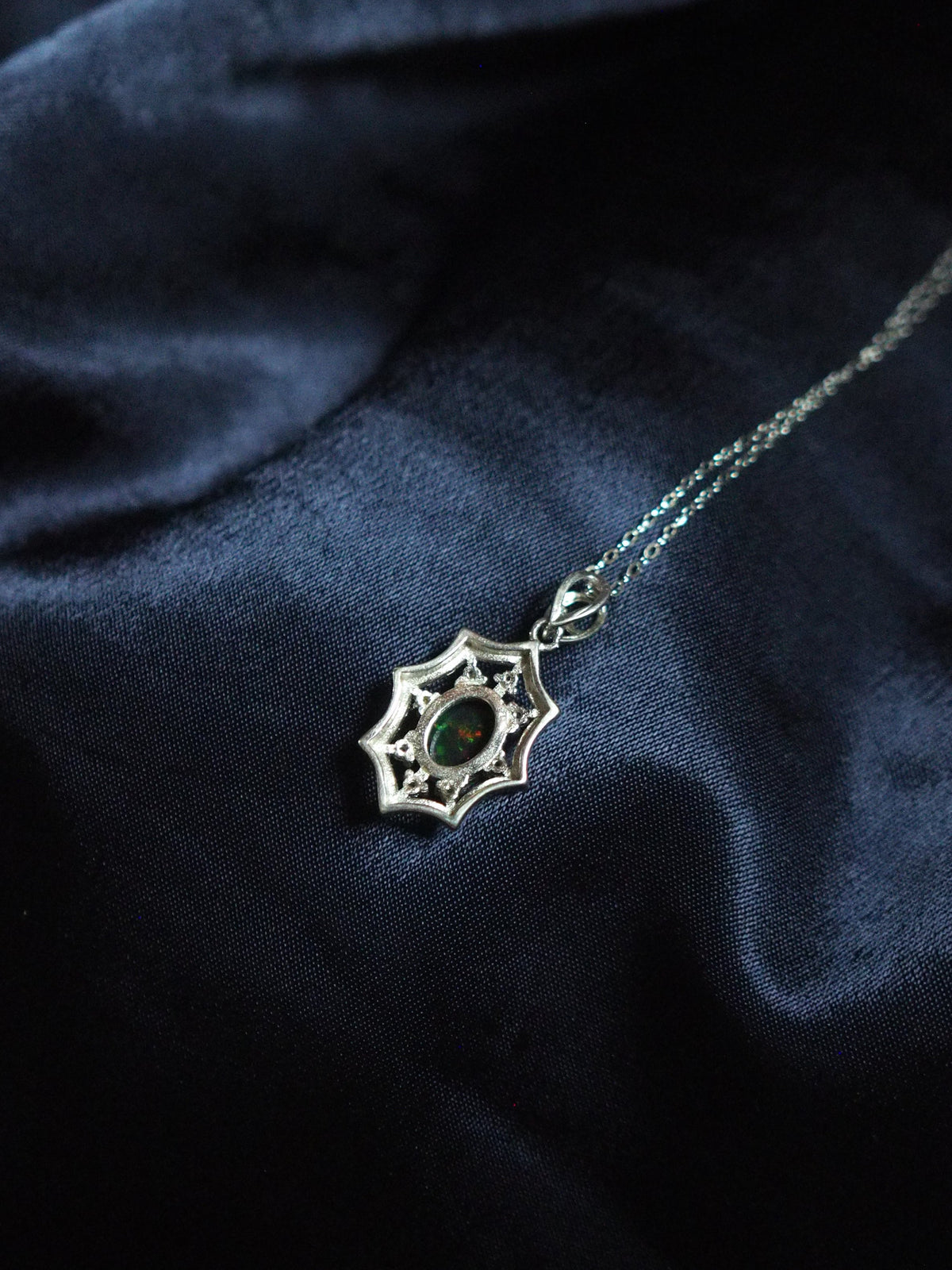 ARCANA #03 - Pear Black Opal Necklace