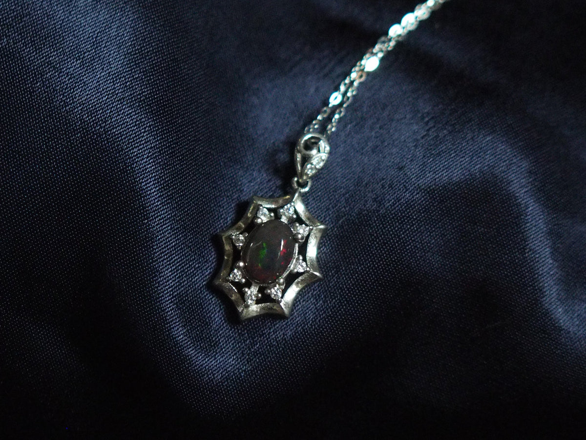ARCANA #02 - Oval Black Opal Necklace