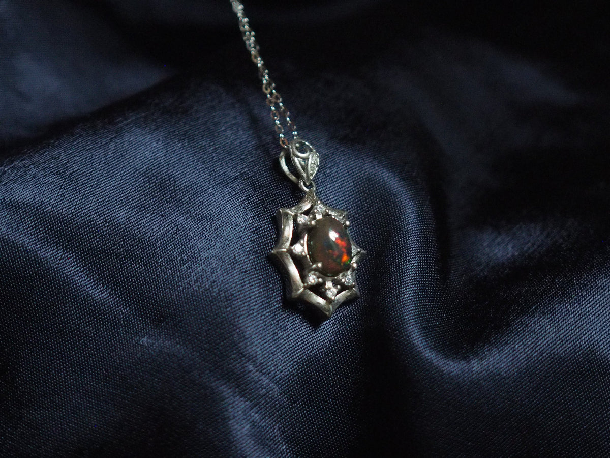 ARCANA #02 - Oval Black Opal Necklace