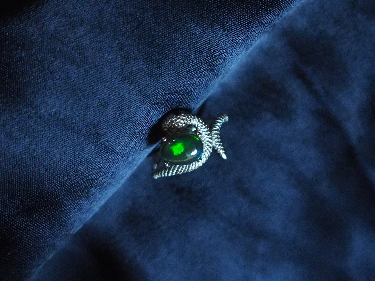 SERPENTINA #01 - Oval Black Opal Ring