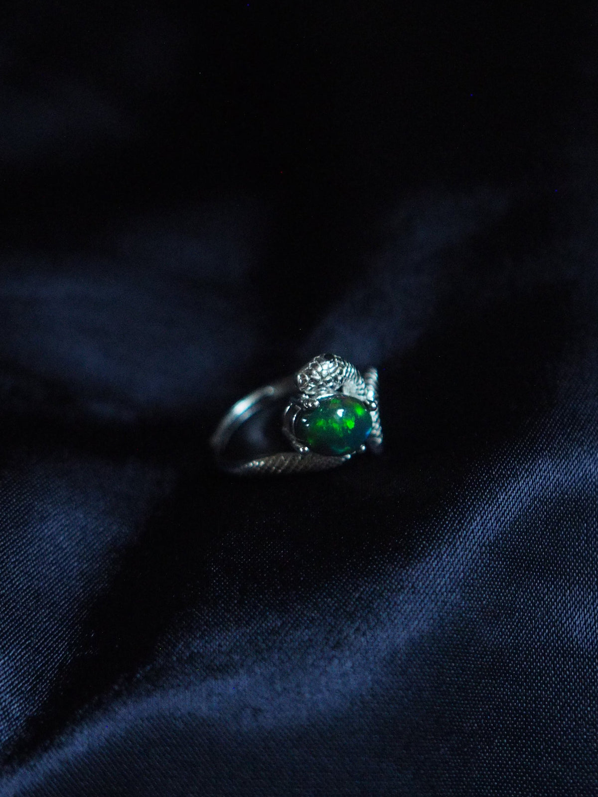 SERPENTINA #02 - Oval Black Opal Ring