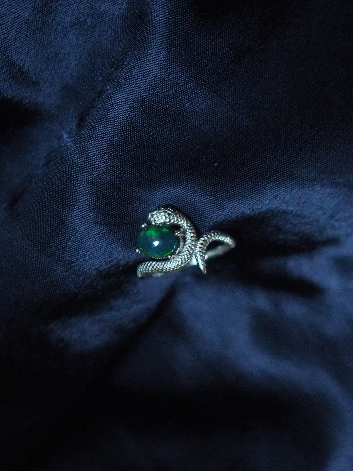 SERPENTINA #02 - Oval Black Opal Ring
