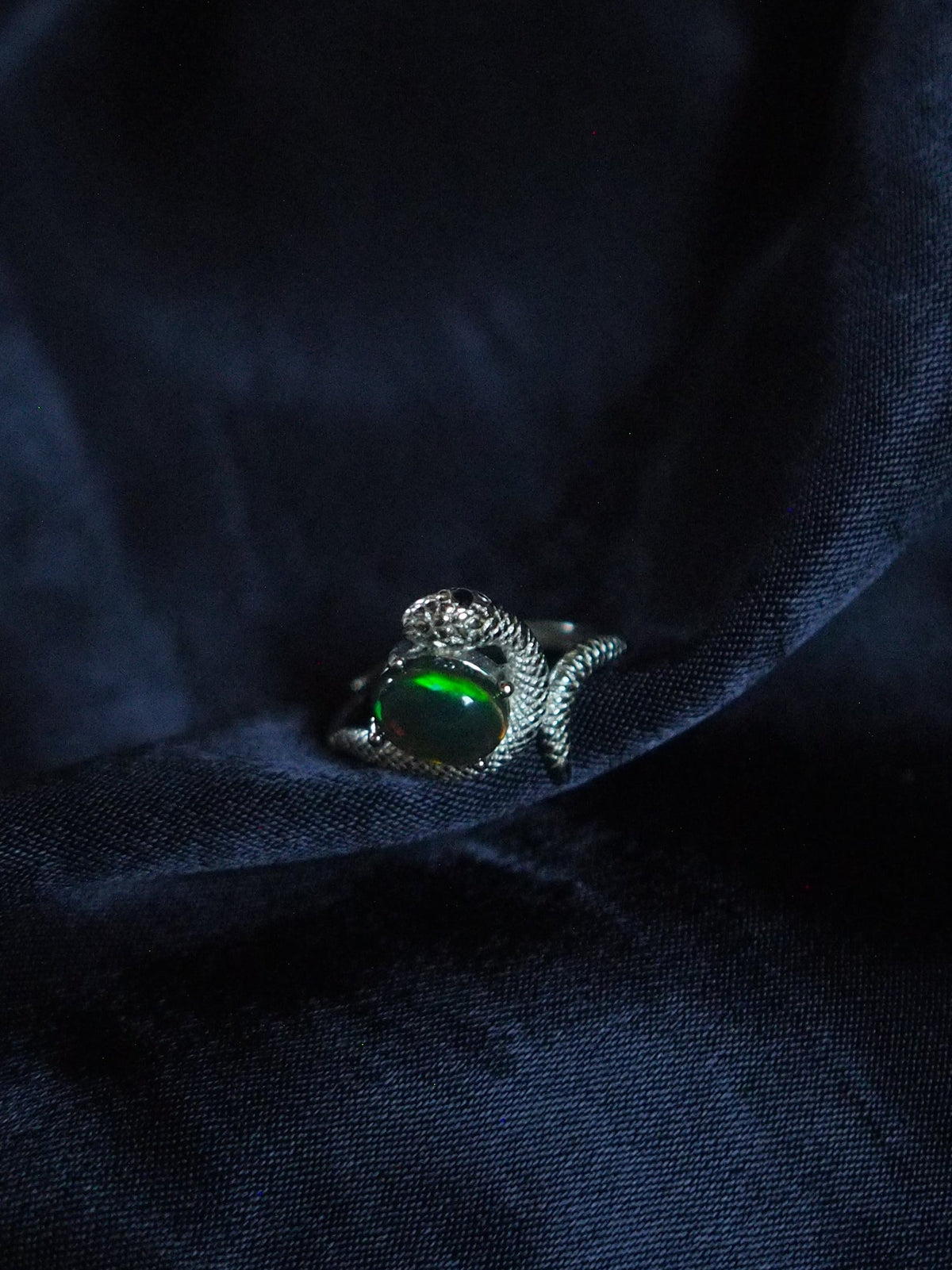 SERPENTINA #02 - Oval Black Opal Ring