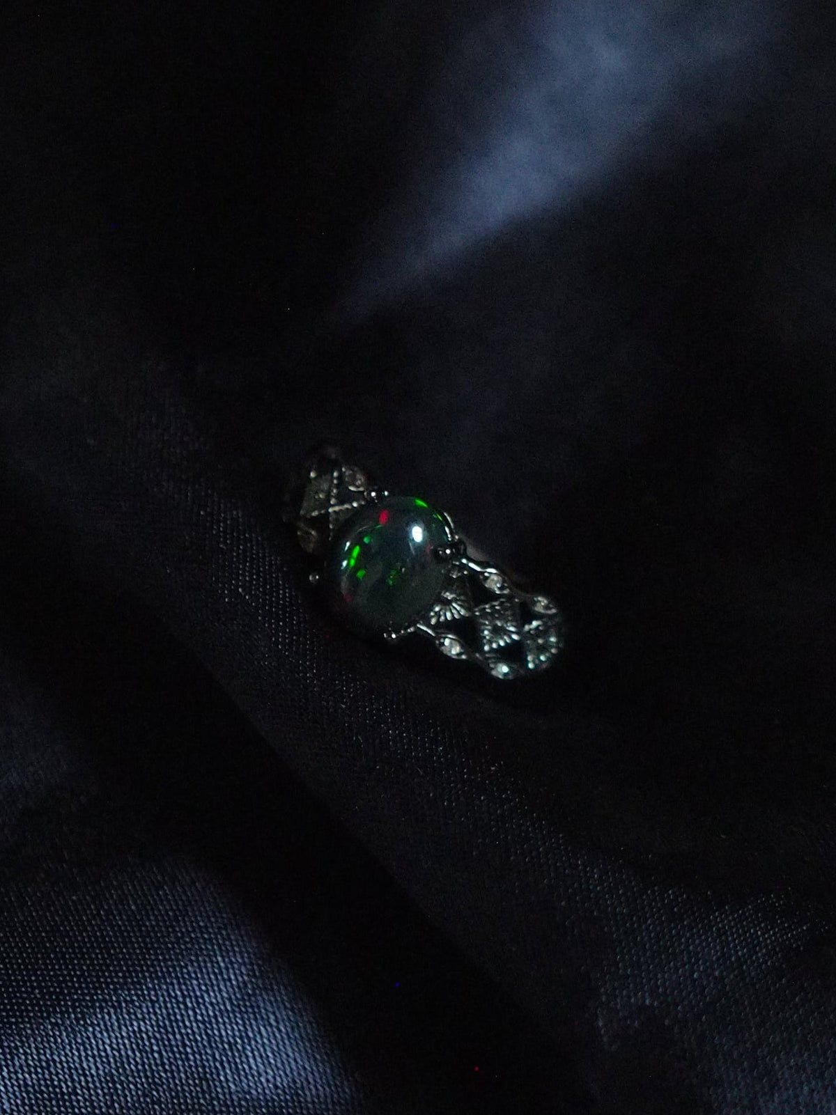 TENEBRA #03 - Oval Black Opal Ring