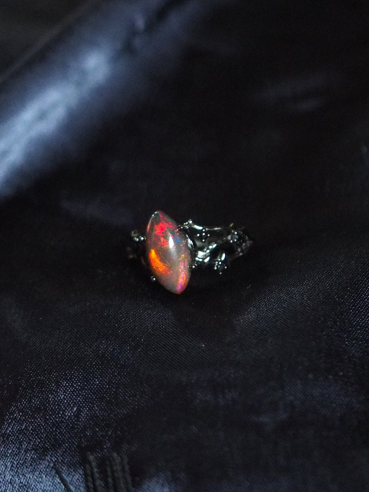 BLACKTHORN #03 - Marquise Black Opal Ring