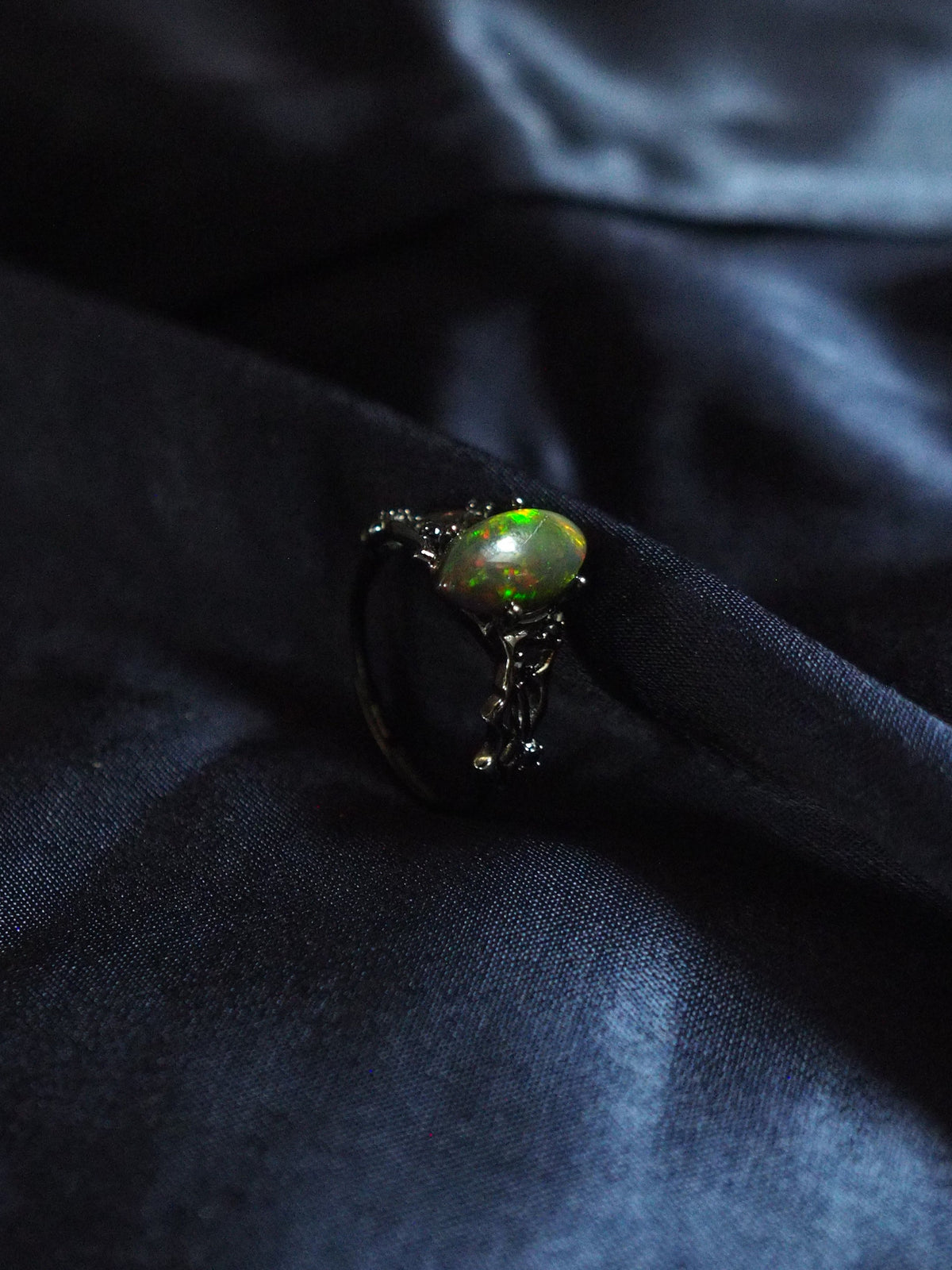 BLACKTHORN #03 - Marquise Black Opal Ring