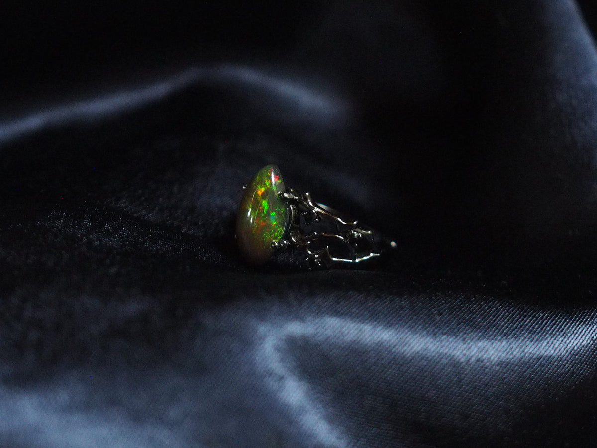 BLACKTHORN #03 - Marquise Black Opal Ring