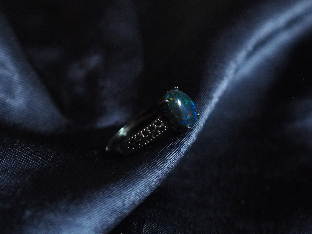 NOX #01 - Oval Black Opal Ring